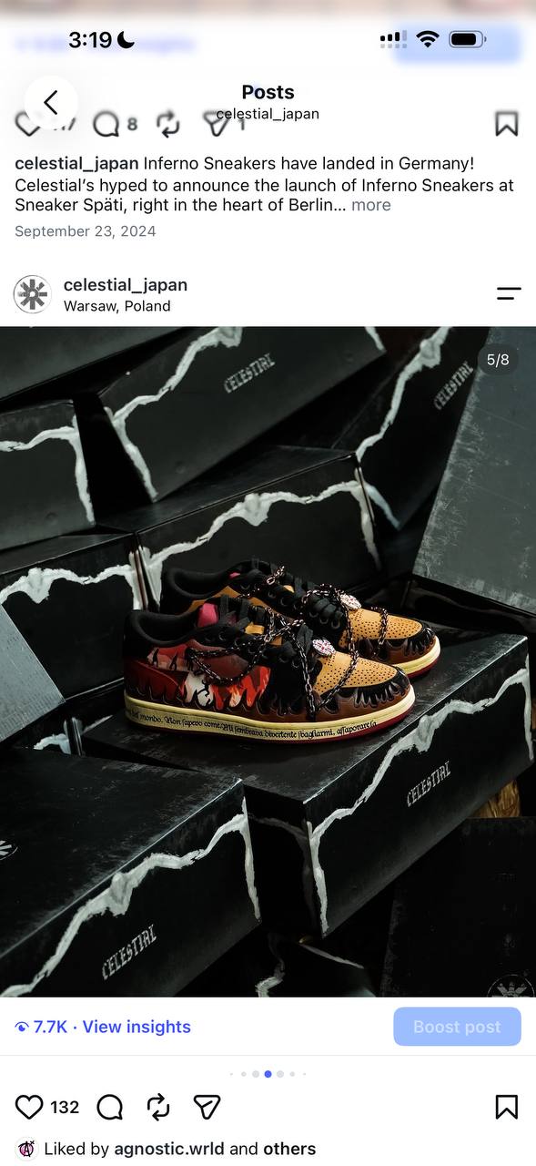 Physical Inferno pair on Celestial boxes · brand archive