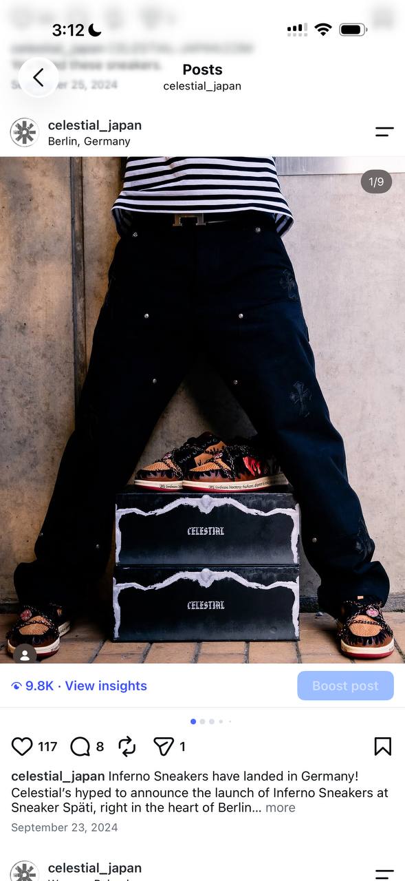 Inferno worn beside physical Celestial boxes